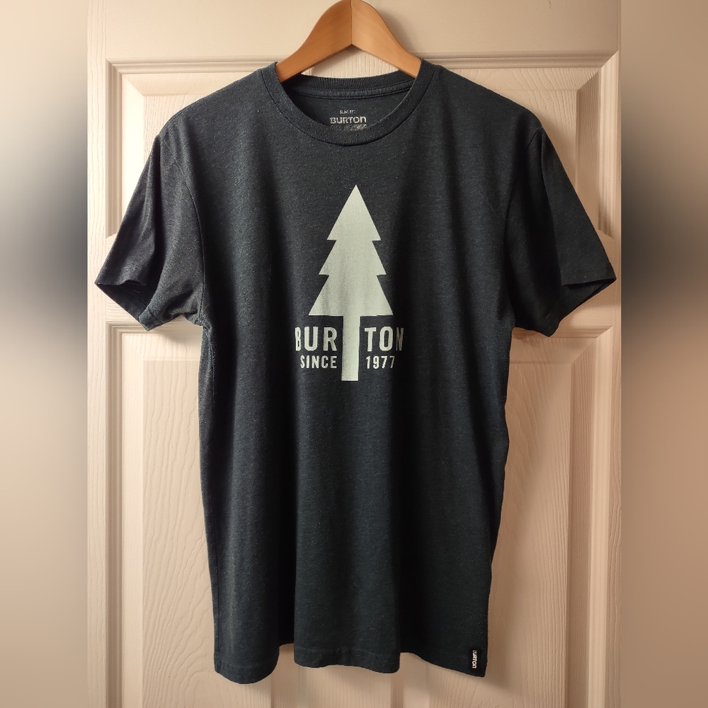 Men's Slim Fitting Medium Size Burton Teal Tee Shirt